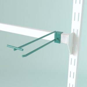 Крючок одинарный с ценникодержателем на штангу/перекладину